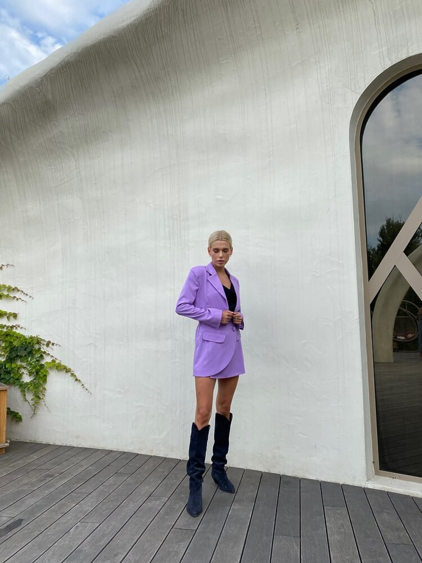 Жіночий костюм Katrin (кроп-піджак + спідниця), Лавандовий​ Milirud (mil459) модель mil459-lavandovij Фото