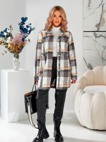 Жіночі теплі брюки з вовни в клітинку, Сірий LadyLike (ll171165558) модель ll171165558-srij Фото