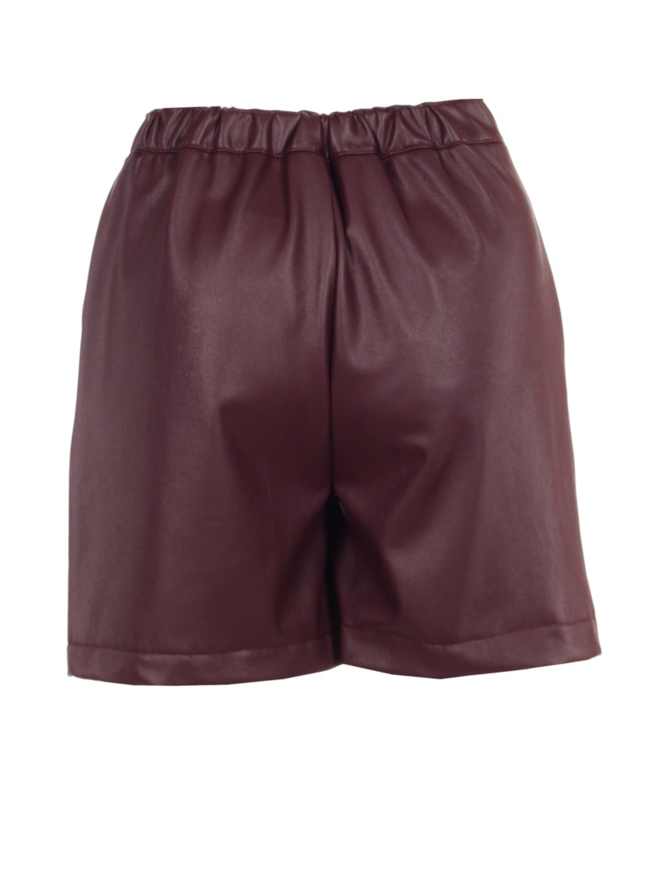 Жіночі бордові шорти з екошкіри, Бордовий LadyLike (ll237180058) модель ll237180058-bordovj Фото