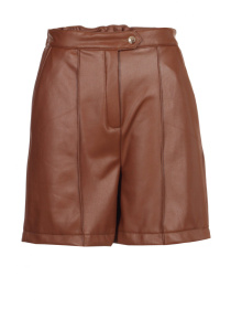 Жіночі коричневі шорти з екошкіри, Коричневий LadyLike (ll237180085) модель ll237180085-korichnevij Фото