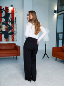 Жіночі теплі брюки прямі від стегна, Чорний LadyLike (ll236860090) модель ll236860090-chornij Фото