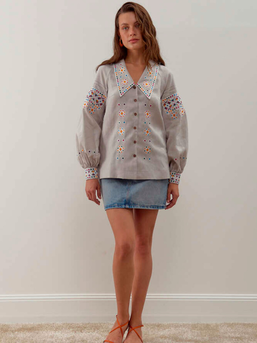 Вишита сорочка Folk Moda модель fm3046-srij Фото