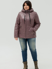 Жіноча куртка Софія з капюшоном та кишенями, Пудровий All Posa (ap101356p) модель ap101356p-dimchasta-troqnda Фото