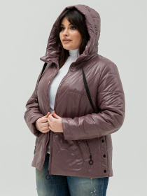 Жіноча куртка Софія з капюшоном та кишенями, Пудровий All Posa (ap101356p) модель ap101356p-dimchasta-troqnda Фото