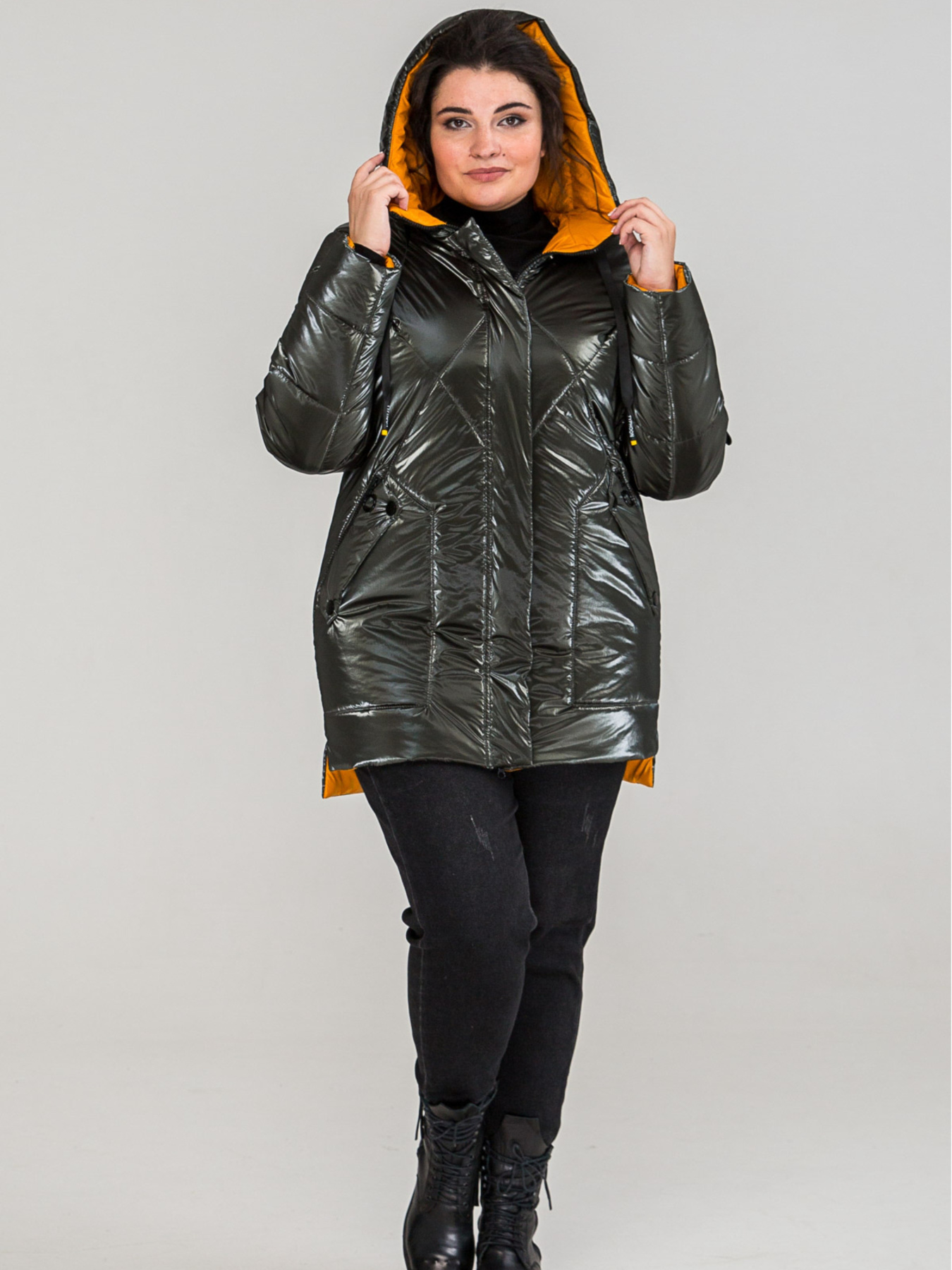 Жіноча зимова напівприталена куртка Невада, Хакі All Posa (ap101292p) модель ap101292p-hak-blisk Фото