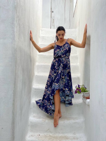 Жіночий сарафан EMILY асиметричного крою з рюшами, Синій Milirud (mil376) модель mil376-sinj Фото