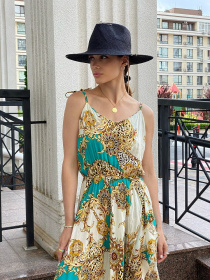 Жіночий сарафан EMILY асиметричного крою з рюшами, Бірюзовий Milirud (mil376) модель mil376-bryuzovij Фото