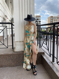 Жіночий сарафан EMILY асиметричного крою з рюшами, Бірюзовий Milirud (mil376) модель mil376-bryuzovij Фото