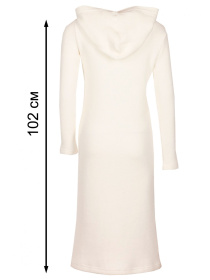 Жіноча тепла сукня з вовни із капюшоном, Білий LadyLike (ll146660001) модель ll146660001-blij Фото