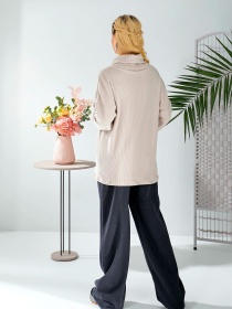 Жіноча тепла туніка з трикотажу в рубчик, Бежевий LadyLike (ll187080189) модель ll187080189-bezhevij Фото