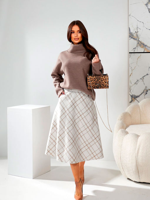 Жіноча тепла туніка з трикотажу ангора, Коричневий LadyLike (ll187080084) модель ll187080084-korichnevij Фото