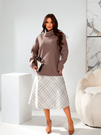 Жіноча тепла туніка з трикотажу ангора, Коричневий LadyLike (ll187080084) модель ll187080084-korichnevij Фото