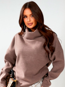 Жіноча тепла туніка з трикотажу ангора, Коричневий LadyLike (ll187080084) модель ll187080084-korichnevij Фото