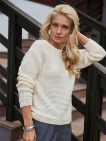 Жіночий напівпрозорий теплий джемпер із вовни, Лимонний TrikoBakh (2910) модель 2910-limon Фото