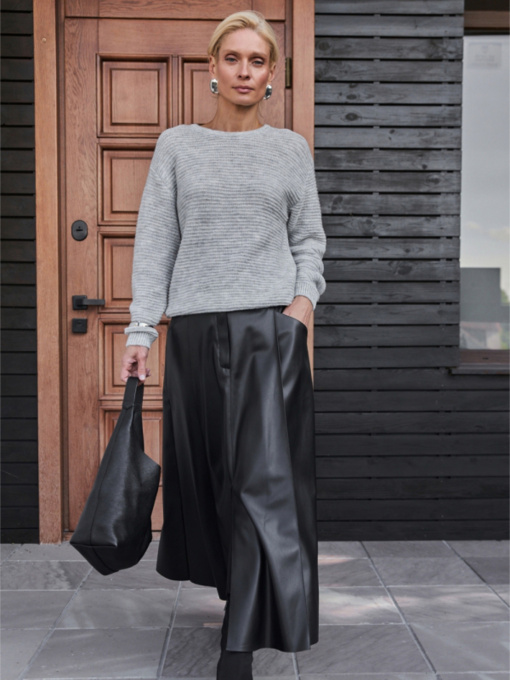 Жіночий напівпрозорий теплий джемпер із вовни, Світло-сірий​ TrikoBakh (2910) модель 2910-svtlo-srij Фото