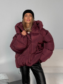Жіноча тепла куртка TRANSFORMER з кишенями та капюшоном, Бордовий Milirud (mil588) модель mil588-burgund Фото
