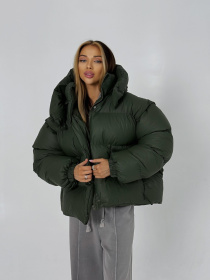 Жіноча тепла куртка TRANSFORMER з кишенями та капюшоном, Оливковий Milirud (mil588) модель mil588-olivka-rejns Фото