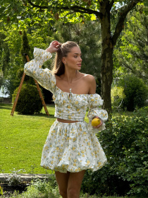 Жіночий літній костюм SANTORINI (топ + спідниця), Жовтий Milirud (mil623) модель mil623-zhovtij Фото