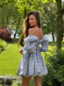 Жіночий літній костюм SANTORINI (топ + спідниця), Синій Milirud (mil623) модель mil623-sinj Фото