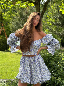 Жіночий літній костюм SANTORINI (топ + спідниця), Синій Milirud (mil623) модель mil623-sinj Фото