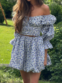 Жіночий літній костюм SANTORINI (топ + спідниця), Синій Milirud (mil623) модель mil623-sinj Фото