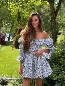 Жіночий літній костюм SANTORINI (топ + спідниця), Синій Milirud (mil623) модель mil623-sinj Фото