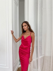 Жіноча шовкова сукня PARADISE на бретелях, Малиновий Milirud (mil456) модель mil456-malinovij Фото