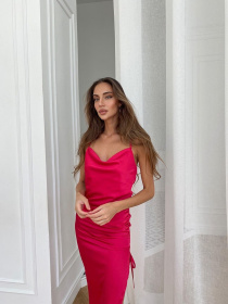 Жіноча шовкова сукня PARADISE на бретелях, Малиновий Milirud (mil456) модель mil456-malinovij Фото