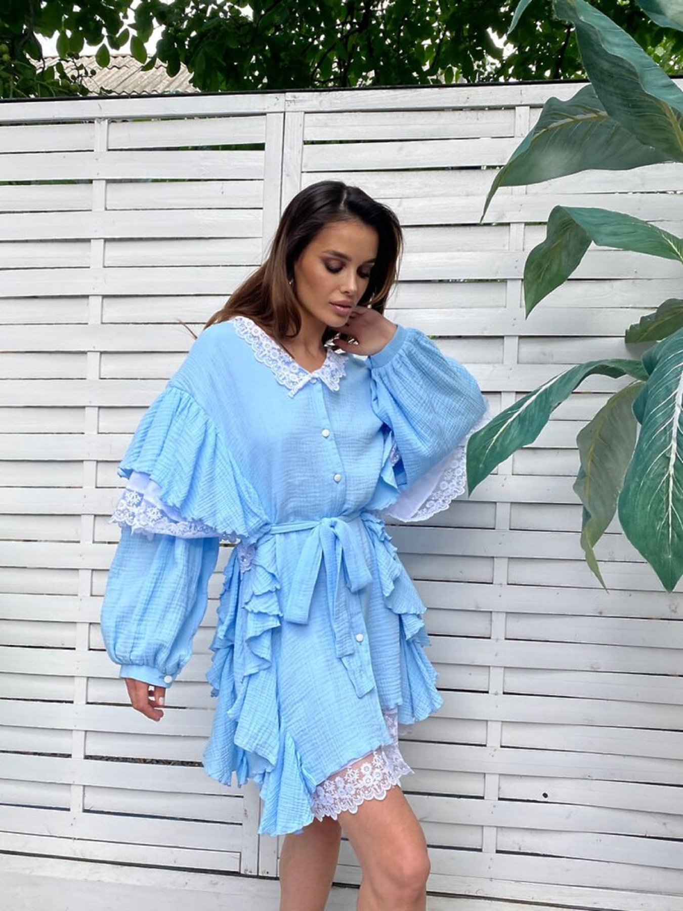 Жіноча сукня з мереживом Anastasia, Блакитний Milirud (mil450) модель mil450-blakitnij Фото