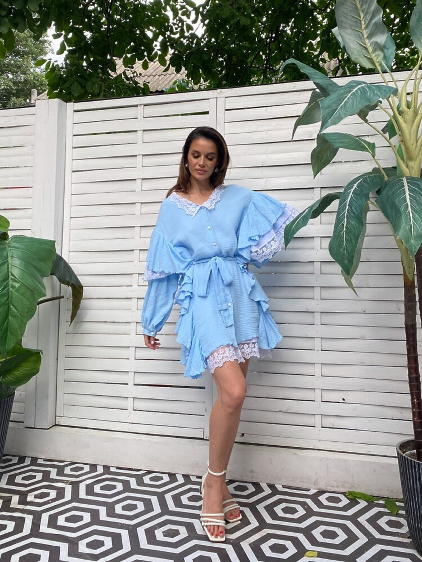 Жіноча сукня з мереживом Anastasia, Блакитний Milirud (mil450) модель mil450-blakitnij Фото