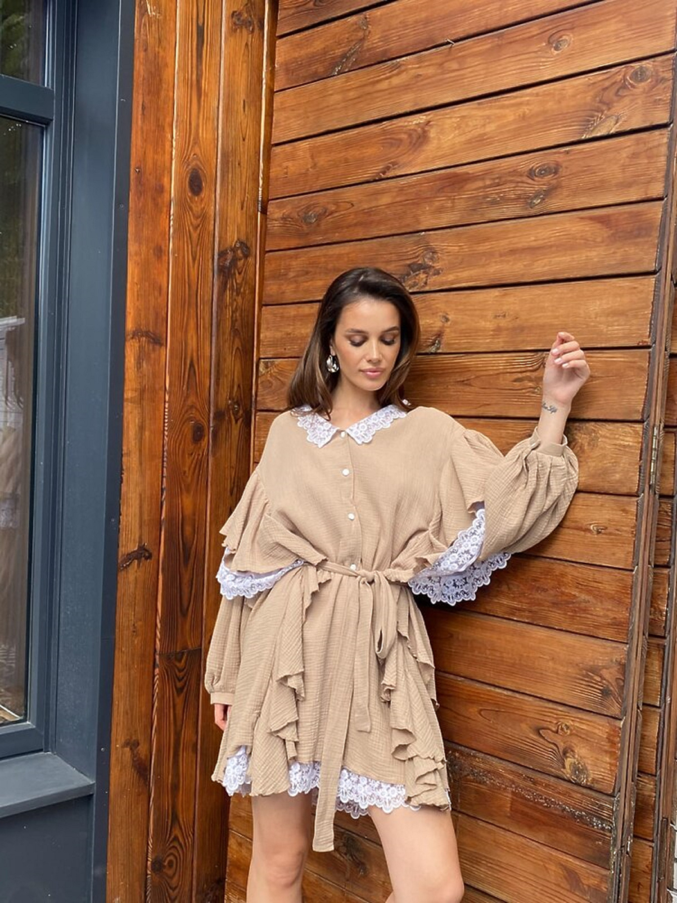 Жіноча сукня з мереживом Anastasia, Бежевий Milirud (mil450) модель mil450-bezhevij Фото