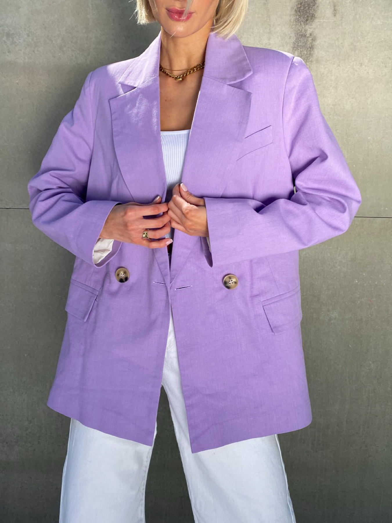 Жіночий класичний піджак LOVE з кишенями, Бузковий Milirud (mil445) модель mil445-buzxkovij Фото