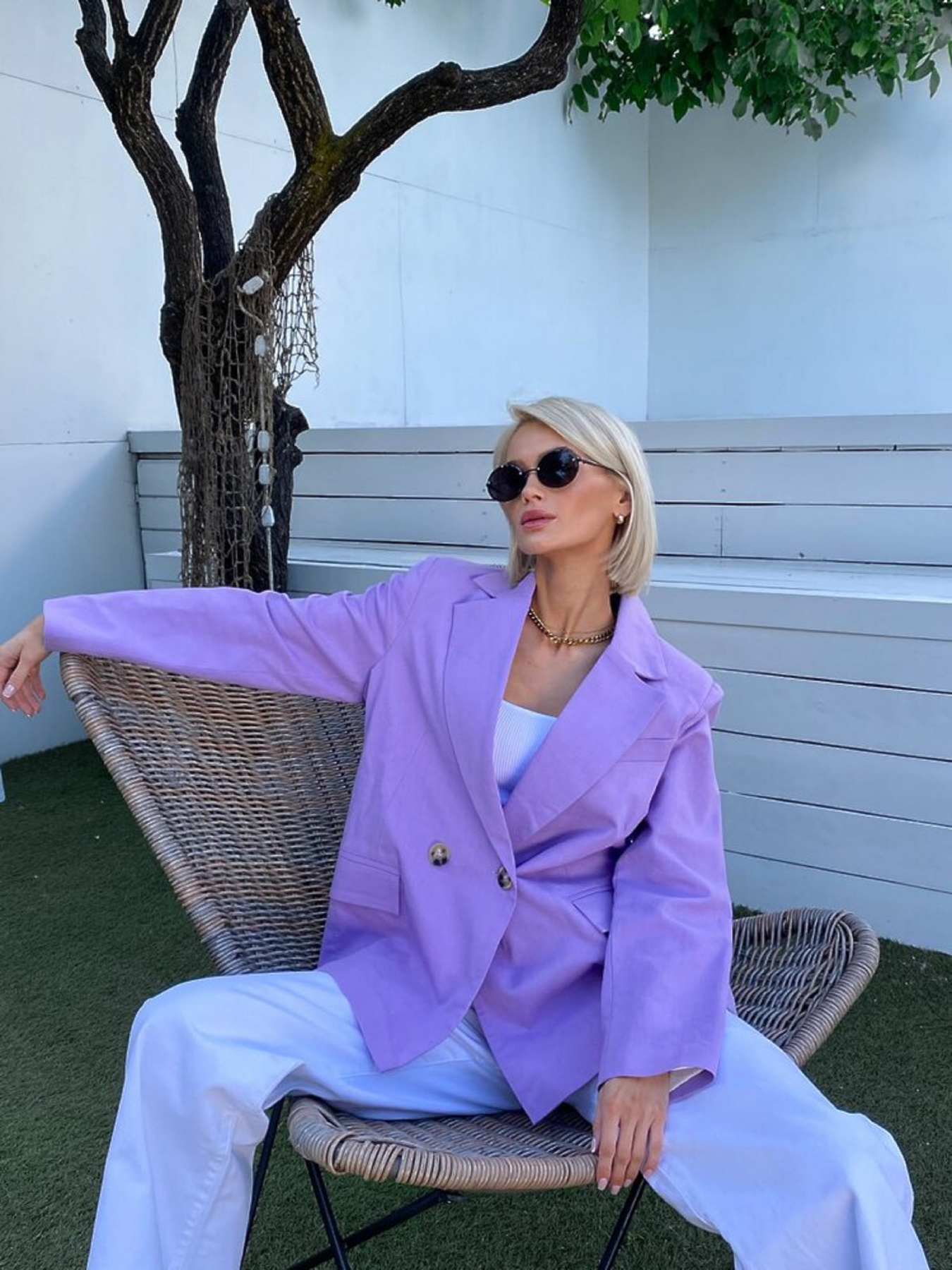 Жіночий класичний піджак LOVE з кишенями, Бузковий Milirud (mil445) модель mil445-buzxkovij Фото