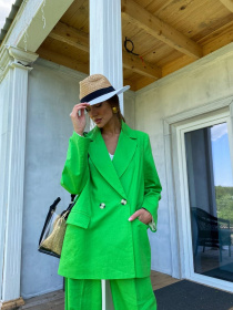 Жіночий класичний костюм AMOUR (піджак + брюки), Зелений Milirud (mil444) модель mil444-zelenij Фото