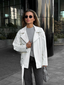 Куртка кожаная Milirud модель mil375-moloko Куртка кожаная Milirud модель mil375-moloko Фото