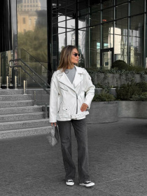 Куртка кожаная Milirud модель mil375-moloko Куртка кожаная Milirud модель mil375-moloko Фото