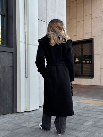 Жіноче двобортне оверсайз пальто ПАТІ з кишенями, Чорний Milirud (mil576) модель mil576-chornij Фото