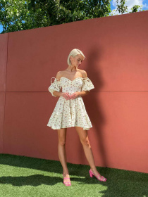 Жіноча сукня BARBIE з бретелями на зав’язках, Білий Milirud (mil499) модель mil499-blij Фото