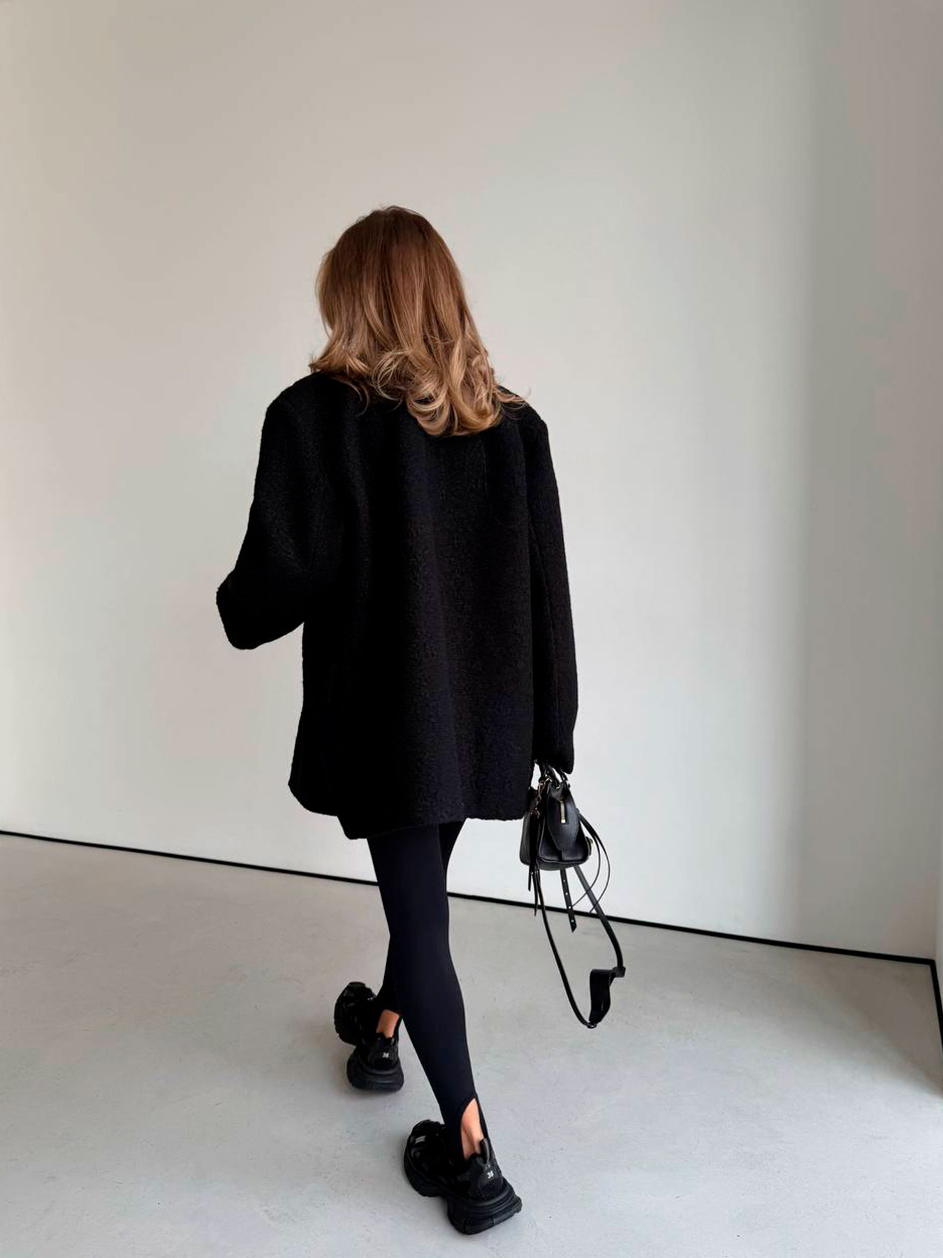 Жіноче напівпальто з кишенями MEXICO БУКЛЕ, Чорний Milirud (mil601) модель mil601-chornij Фото