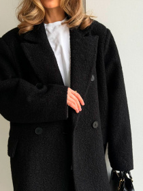 Жіноче напівпальто з кишенями MEXICO БУКЛЕ, Чорний Milirud (mil601) модель mil601-chornij Фото