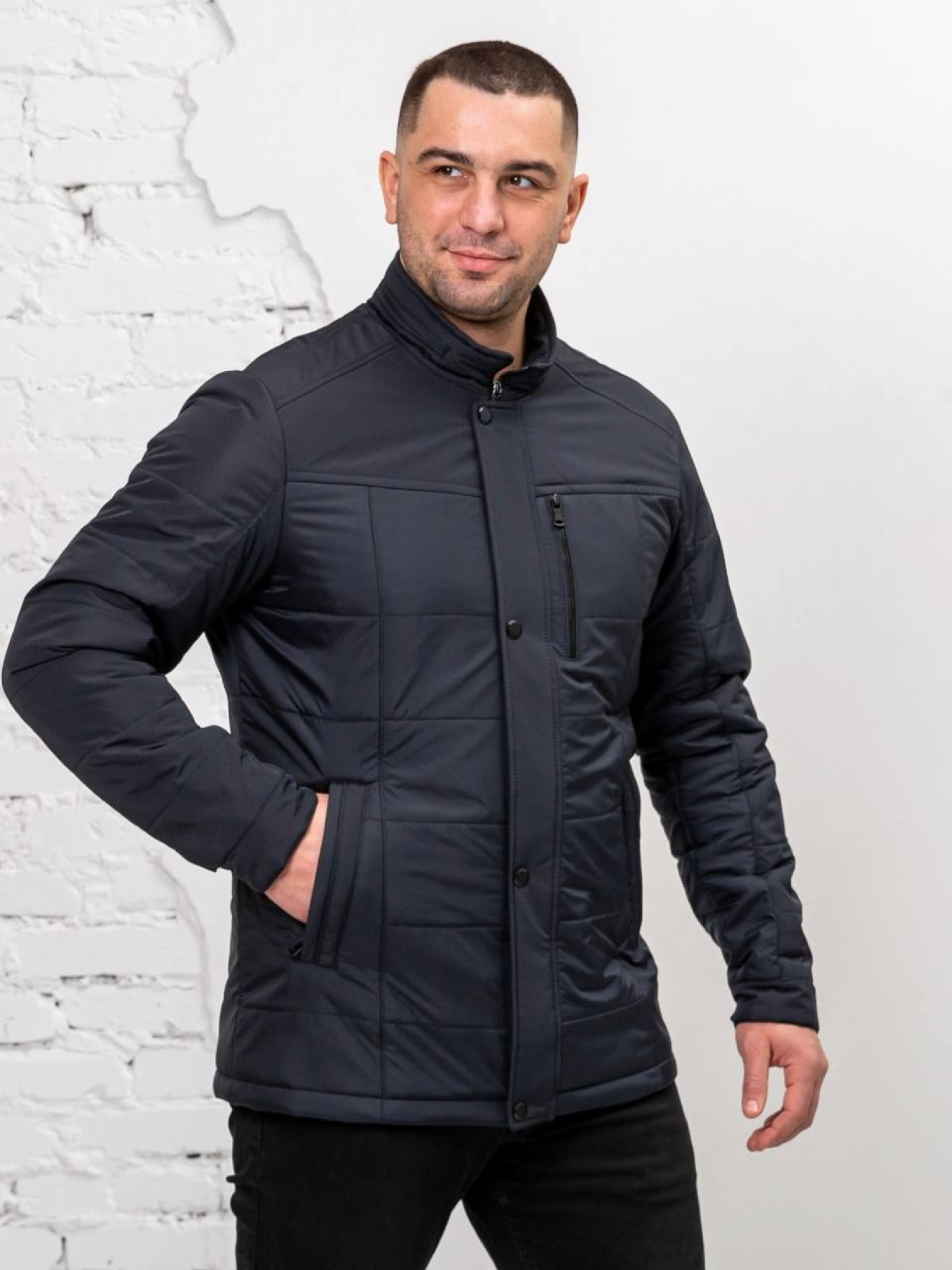 Чоловіча куртка демісезонна модель 77-VLN-BLUE Фото