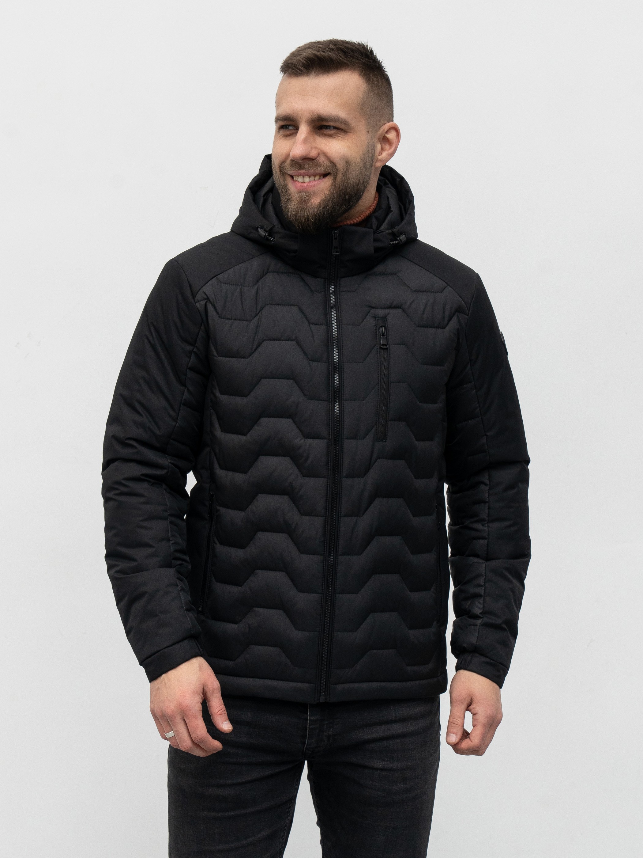 Чоловіча Демісезонна куртка AVALON  (45-VLN) колір чорний, матеріал поліестер