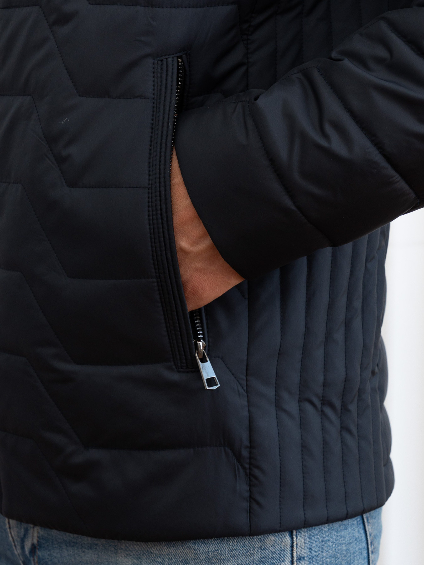 Чоловіча демісезонна куртка великого розміру модель 46-VLN-BLU Фото