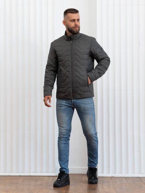 Мужская демисезонная куртка большого размера модель 46-VLN-oliva Фото