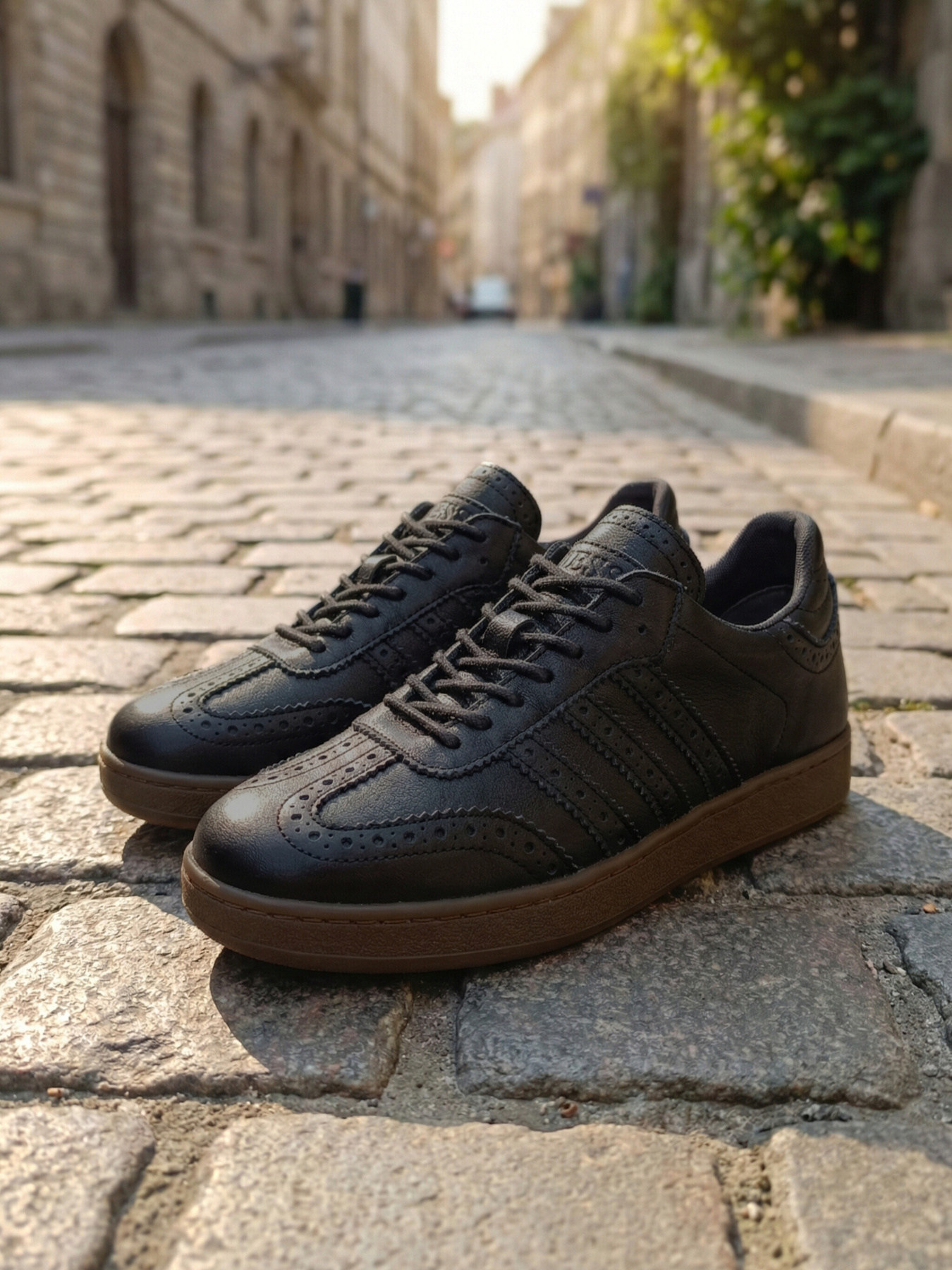 Чорні чоловічі шкіряні кеди модель PULSE_BLACK Фото