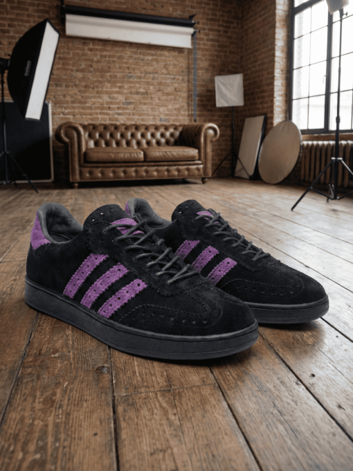 Чорні чоловічі замшеві кеди модель PULSE_BLACK_AND_PURPLE Фото