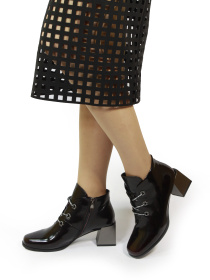 Женские лакированные ботильоны на каблуке модель N3327Q1-1822-bordo Женские лакированные ботильоны на каблуке модель N3327Q1-1822-bordo Фото