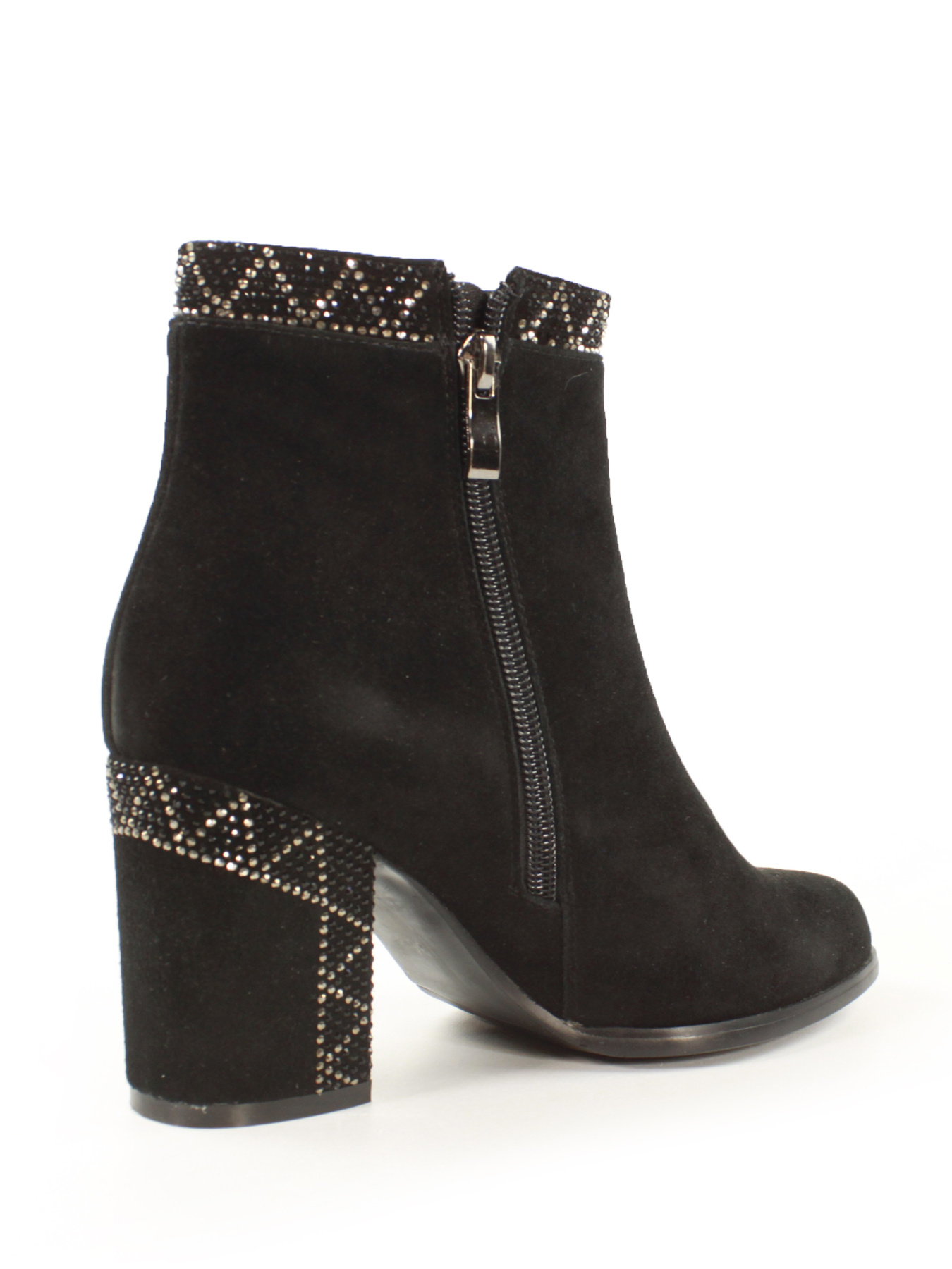 Женские замшевые ботильоны с декоративной отделкой стразами модель J4-FG650-503-12 Фото