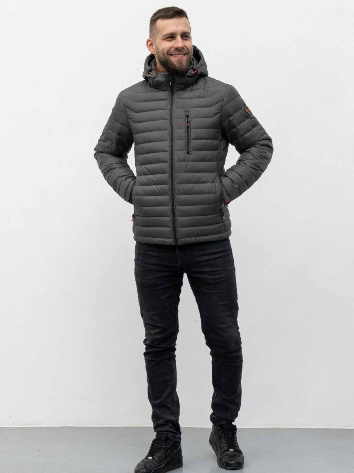 Мужская демисезонная куртка модель 908-VLN-darkGray Фото