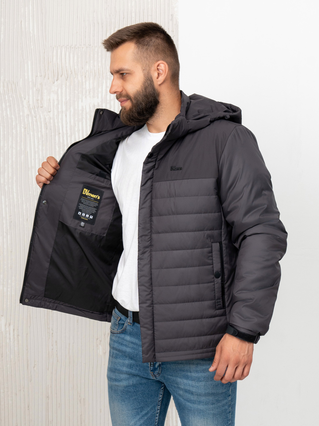 Чоловіча демісезонна куртка модель 98-graphite Фото